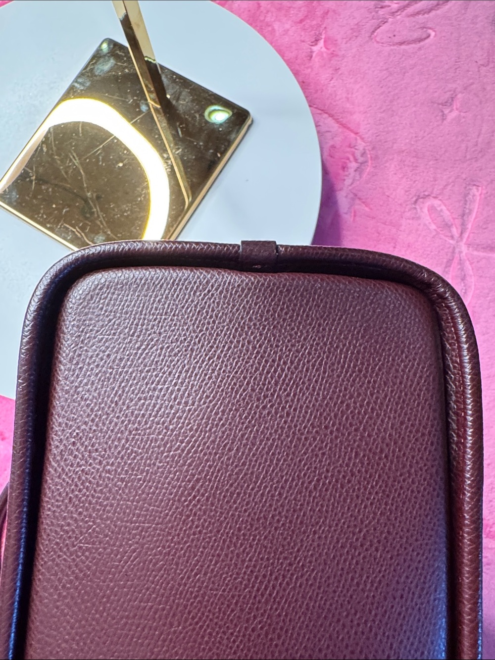 Coach Metallic Purple Pebbled Dome Satchel Gold Chain Strap Excellent - Picture 11 of 15